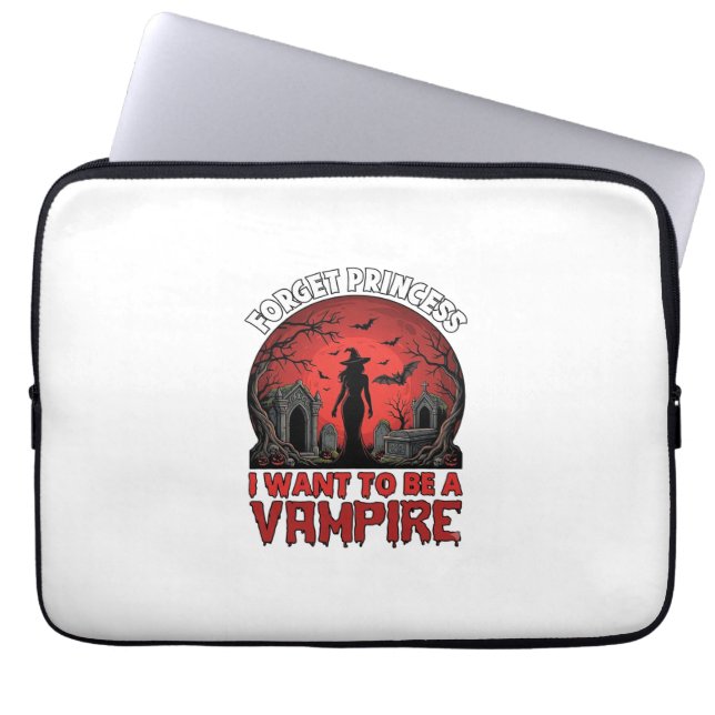 Capa Para Notebook Esqueça Princesa Quer Ser Vampira Halloween_1 (Frente)