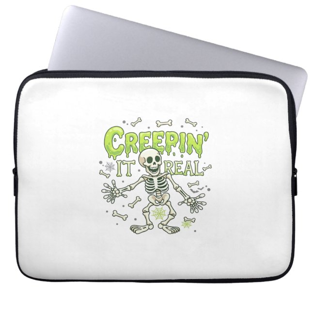 Capa Para Notebook Esqueleto de Aranha de Ossos de Halloween Creepin  (Frente)