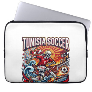 Capa Para Notebook Esqueleto de Futebol da Tunísia Nações Atacante Pr