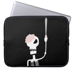 Capa Para Notebook esqueleto de Halloween com uma espada