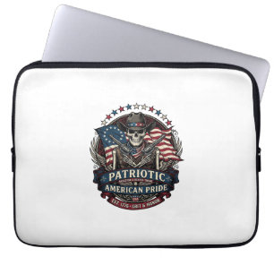 Capa Para Notebook Esqueleto Patriótico Cowboy Patriota Escuro Esquel