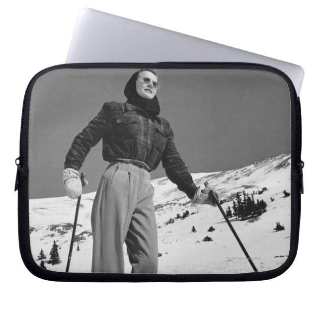 Capa Para Notebook Esquiador da mulher (Frente)