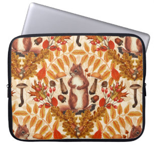 Capa Para Notebook Esquilo de outono em branco