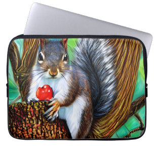 Capa Para Notebook Esquilo na árvore com Fruta-47566