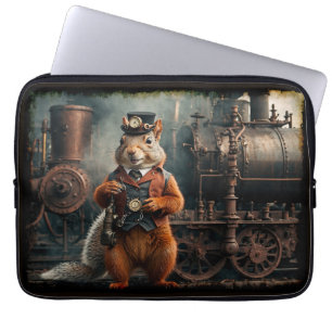Capa Para Notebook Esquilo Steampunk e Comboio