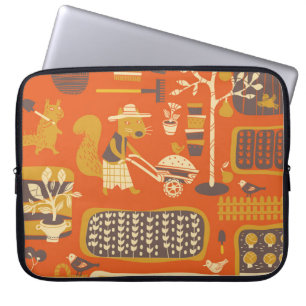 Capa Para Notebook Esquilos de Jardim: Cena de Animais Whimsical