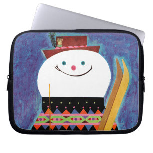Capa Para Notebook Esquis para o boneco de neve