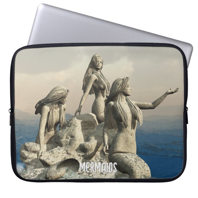 Capa Para Notebook Estátua de Sereia. Personalizável (Frente)
