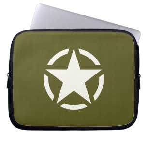 Capa Para Notebook Estêncil estelar clássico em Khaki Green