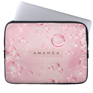Capa Para Notebook Estética de Bolha Rosa Elegante Personalizada