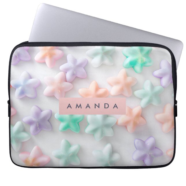 Capa Para Notebook Estética Pessoal de Estrelas Pastéis Sonhadoras (Frente)