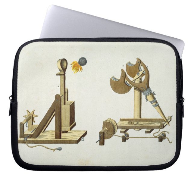 Capa Para Notebook Estilingue com "fogo grego", placa 'de uma (Frente)