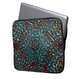 Capa Para Notebook Estilo caleidoscópio de metal velho azul cromático