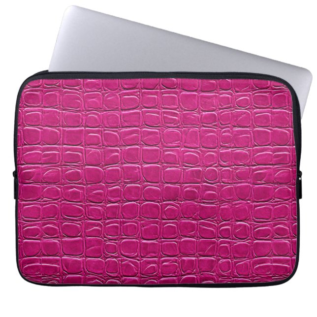 Capa Para Notebook 💗 Estilo Caseiro Chic de Couro Rosa para Laptop (Frente)