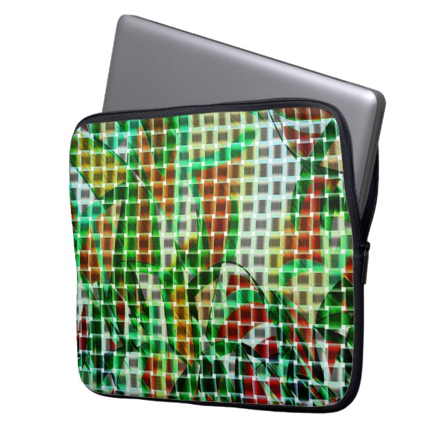 Capa Para Notebook Estilo da cesta, fitas curvas verdes, detalhes dos (Frente Esquerda)