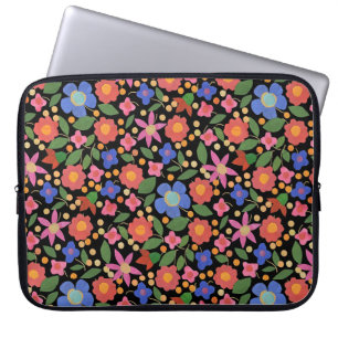 Capa Para Notebook Estilo de Arte de Folhas Chic Floral na Bolsa de l