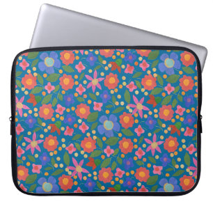 Capa Para Notebook Estilo de Arte do Chic Folk Floral na Bolsa de lap