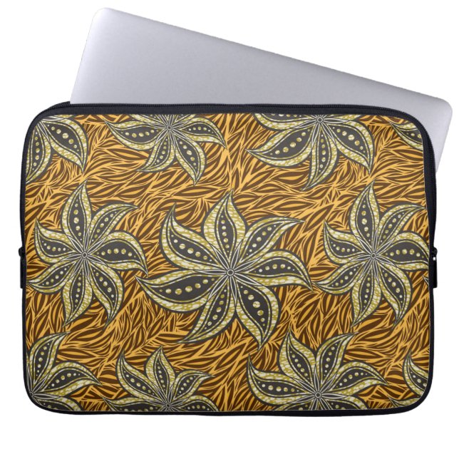 Capa Para Notebook Estilo de Batik Floral Abstrato africano (Frente)