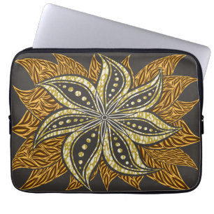 Capa Para Notebook Estilo de Batik Floral Abstrato africano