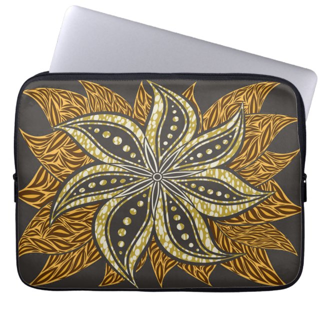 Capa Para Notebook Estilo de Batik Floral Abstrato africano (Frente)
