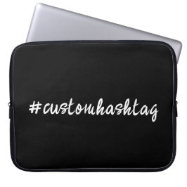 Capa Para Notebook Estilo de design moderno com hashtag em preto tend
