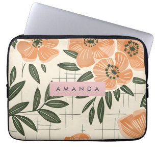 Capa Para Notebook Estilo de Flor de Laranja Retro Personalizado