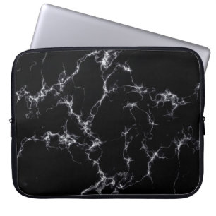 Capa Para Notebook Estilo de mármore elegante 4 - preto e branco