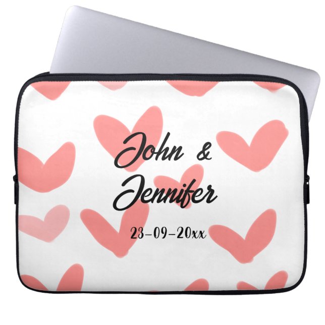 Capa Para Notebook estilo de texto simples e branco, coração vermelho (Frente)