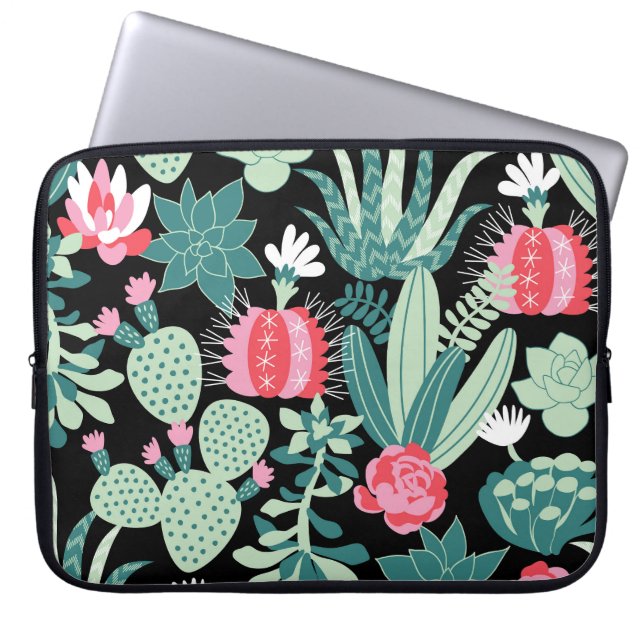 Capa Para Notebook Estilo Escandinavo Suculenta Padrão Invisível (Frente)