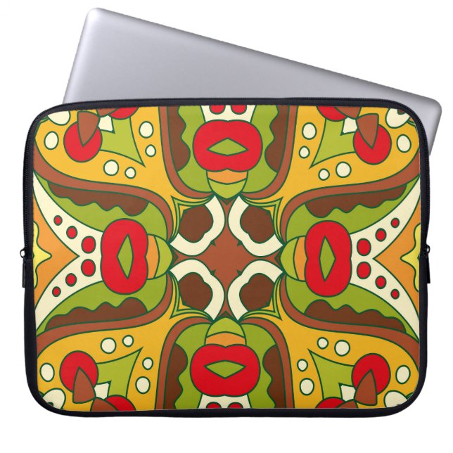 Capa Para Notebook Estilo Étnico Oriental Padrão Invisível (Frente)