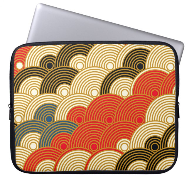 Capa Para Notebook Estilo japonês balança ondas um padrão uniforme em (Frente)
