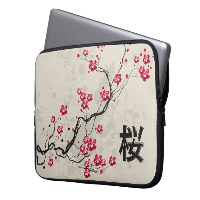 Capa Para Notebook Estilo Oriental Sakura Cherry Blossom Art (Frente Esquerda)