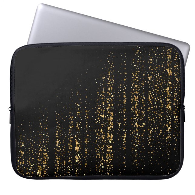 Capa Para Notebook Estilo Premium Preto Dourado Tech (Frente)