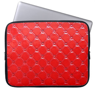 Capa Para Notebook Estofo de couro vermelho genuíno.