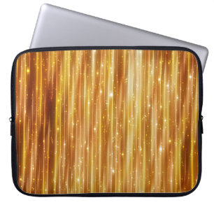 Capa Para Notebook Estofo do ouro, cortinas azuis com suporte e
