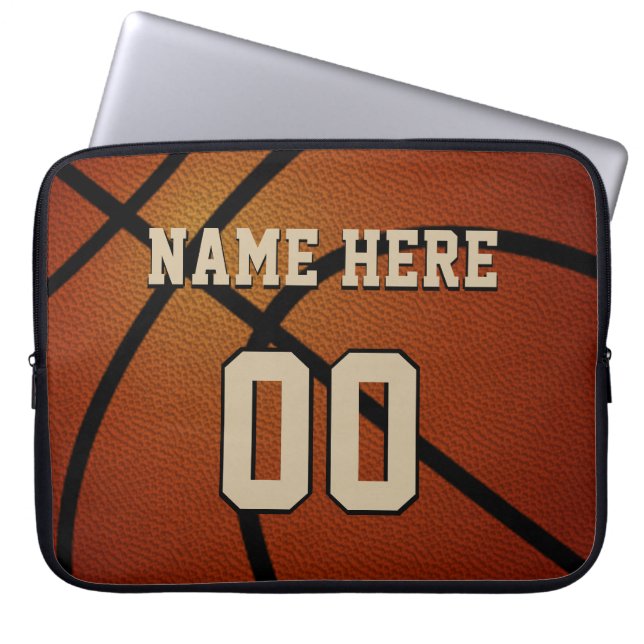 Capa Para Notebook Estojo de Basquete Personalizado com Seu Nome e Nú (Frente)