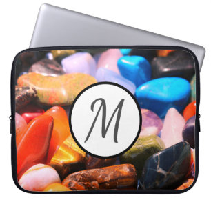 Capa Para Notebook Estojo de Computador Monograma de Pedras Preciosas