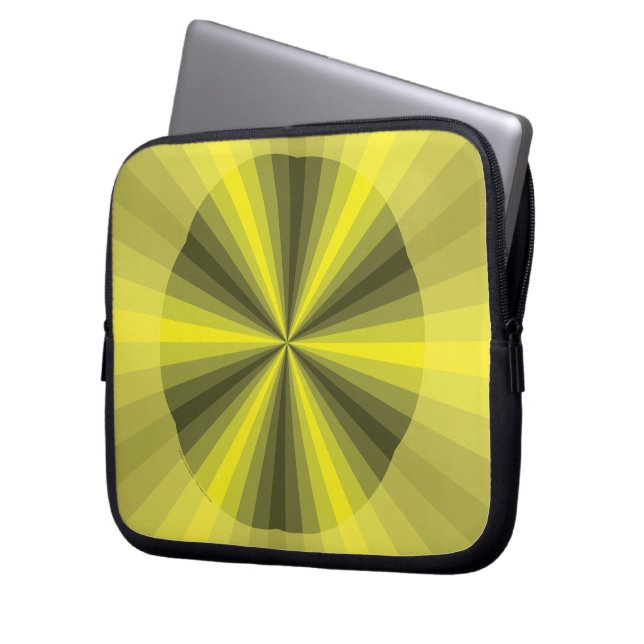 Capa Para Notebook Estojo de Laptop Amarelo Ilusão Óptica (Frente Esquerda)