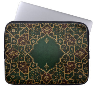 Capa Para Notebook Estojo de Laptop Árabe Islâmico de Luxo Esmerald