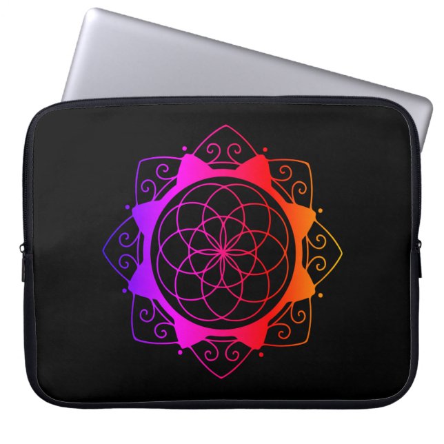 Capa Para Notebook Estojo de Laptop com Desenho de Mandala (Frente)