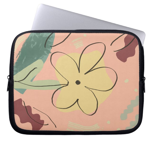 Capa Para Notebook Estojo de Laptop com Design Floral Fofo (Frente)