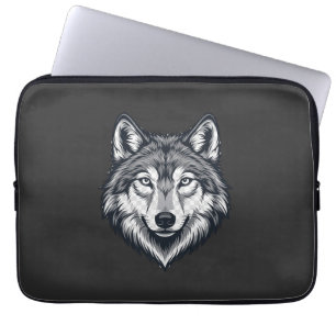 Capa Para Notebook Estojo de Laptop com Gráfico de Cabeça de Lobo Sol