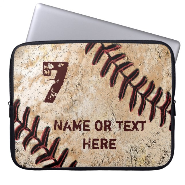 Capa Para Notebook Estojo de Laptop de Beisebol Personalizado, NOME e (Frente)