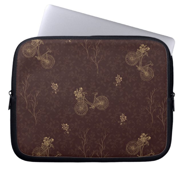 Capa Para Notebook Estojo de laptop de neoprene para bicicleta botâni (Frente)