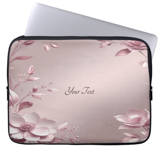 Capa Para Notebook Estojo de Laptop Floral Rosa Delicado (Frente)