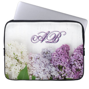 Capa Para Notebook Estojo de Laptop Lilás Personalizado Monograma 1