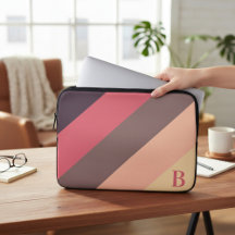 Estojo de Laptop Monogramado com Blocos de Cor