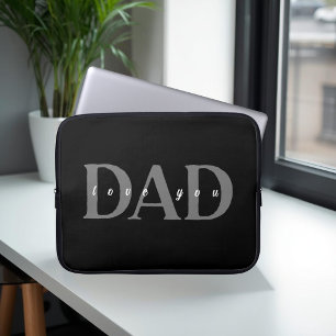 Capa Para Notebook Estojo de Laptop Preto Elegante Amor de Pai