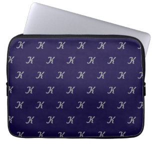 Capa Para Notebook Estojo de Tablet Inicial (Azul Marinho & Prata)