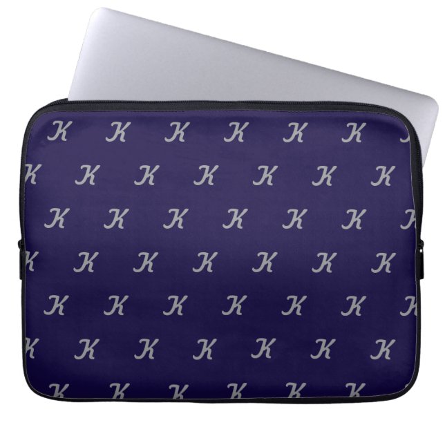 Capa Para Notebook Estojo de Tablet Inicial (Azul Marinho & Prata) (Frente)